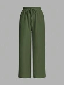 Auralis Plus-Size Women's Casual Pants, Wide-Leg Pants, 3 Pieces Women's Casual Wear, Summer Vacation Wear,Vacation Outfits Woman Summer