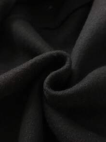 SHEIN 青少年女孩灰色纯色连帽运动衫 女童秋冬装 - 黑色 - 查看 6