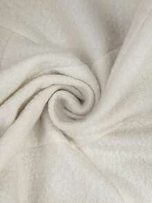 EMERY ROSE Fashionable Solid Color Waist Cinched Jacket, Autumn/Winter - White - View 3