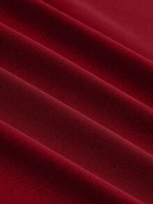 Cravure 大码黑色 V 领腰部褶皱针织连衣裙 - 紅色 - 查看 7