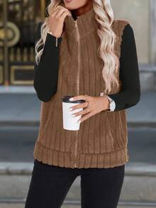 EMERY ROSE 女士休闲拉链立领背心，适合秋冬季日常穿着