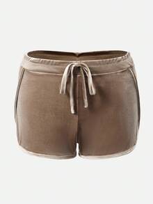 3 件套女式天鹅绒闪亮休闲休闲短裤，舒适复古风格家居服，适合冬季、秋季服装 - 彩色 - 查看 15