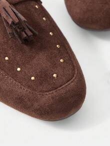 MOTF CÓMODAS BAILARINAS MINIMALISTAS DE PUNTERA REDONDA PARA MUJER EN COLOR ALBARICOQUE - Café integral - Ver 6
