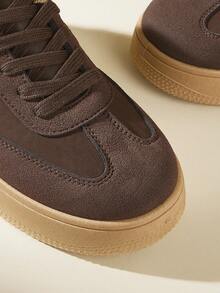 CUCCOO EASI 2025年新款豹纹厚底运动鞋，女士休闲运动鞋 - 咖啡棕 - 查看 4