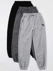 GlowEve CURVE 大码女式纯色羊毛松紧腰抽绳踝袖休闲运动裤 - 彩色 - 查看 2