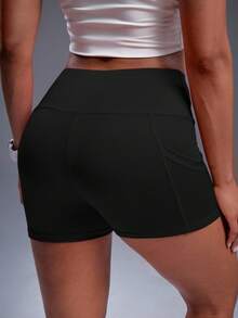 Powerista 宽带腰运动短裤带手机口袋弹力短裤骑行短裤氨纶短裤