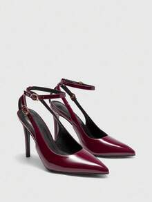 CUCCOO BIZCHIC Nouveaux talons hauts à bout pointu polyvalents pour femmes - Rouge foncé - Voir 6