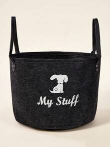 PETSIN 宠物毛毡储物箱 - 加厚毛毡收纳盒，用于收纳狗玩具和零食，轻便透气的储物篮