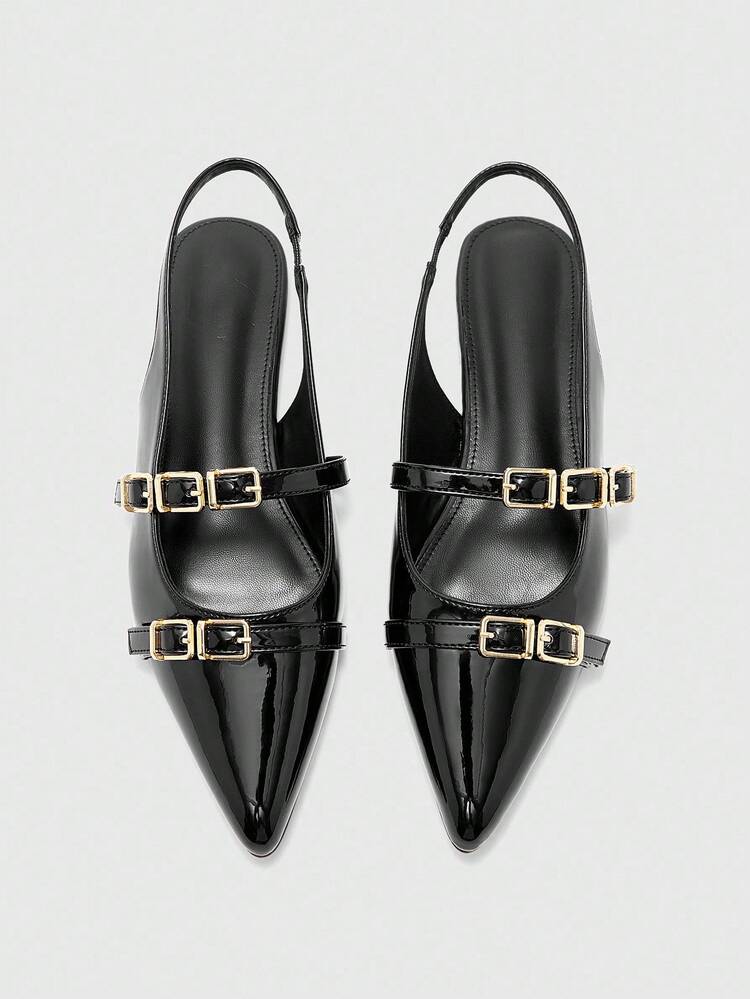 CUCCOO BIZCHIC New Flat Pointed Toe Casual Fashion Korean Style Strap Women Shoes