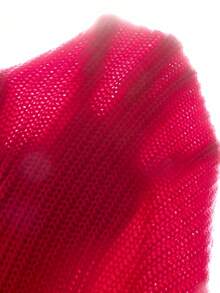 SHEIN Girls' Cute Knitted Cardigan, High-Quality Butterfly 3D Decor, Rose Red, White Bow Handmade, Soft & Comfortable, Warm For Autumn/Winter