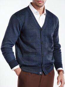 Manfinity CityGents Middle-Aged & Elderly Men's Casual Thermal Lined Cardigan, Autumn/Winter