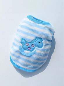 宠物狗/猫卡通法兰绒背心，小型犬秋冬季外套 - 彩色 - 查看 13