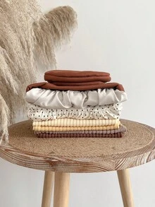 SHEIN 1 Set Girls Sweet Style Beige Shirt Dress + Brown Heart Vest, 2pcs Long Sleeve Dress Suit, Autumn/Winter - Brown - View 4