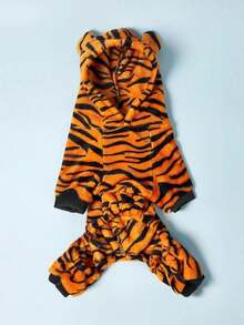 Zazumi 1Pc Pet Hoodie, Winter Warm Tiger Costume Teddy, Bichon, Small Dog And Cat Clothes