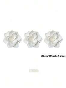 5 flori albe din hârtie, 30 cm + 25 cm, decor de perete 3D artificial, vrac, pentru fundal de nuntă, petrecere burlăciță, petrecere de ziua de naștere, cabină foto boho, decorare arc, centre florale, decor DIY pentru casă, decorațiuni pentru evenimente
