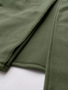 Maweii Plus Size Women Solid Color Button Front Cape Woolen Coat, Autumn/Winter - Army Green - View 9