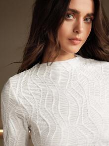 Anewsta Elegant & Slim Fit Basic Casual T-Shirt For Women - White - View 5