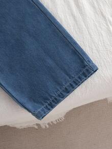 Genkimix Kids 2 件套幼儿女童秋季新款服装，条纹针织开衫夹克和休闲直筒蓝色牛仔裤，时尚简约 - 彩色 - 查看 6