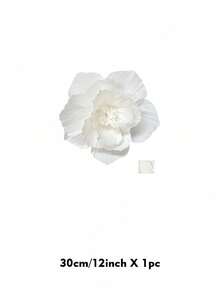 5 flori albe din hârtie, 30 cm + 25 cm, decor de perete 3D artificial, vrac, pentru fundal de nuntă, petrecere burlăciță, petrecere de ziua de naștere, cabină foto boho, decorare arc, centre florale, decor DIY pentru casă, decorațiuni pentru evenimente