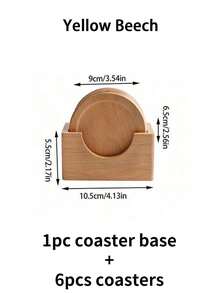 4 pièces/3 pièces/2 pièces/1 pièce Dessous de verre en noyer noir, 1 set de dessous de verre en bois, dessous de verre ronds en hêtre jaune, set de dessous de verre en bois de hêtre, tapis pour tasses à café, décoration de table à manger, décoration de table de cuisine et de salon, dessous de verre isolants contre la chaleur - couleur noyer - Voir 12