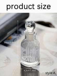 Cirelle 1个复古浮雕香水/香薰玻璃瓶，50毫升，带盖密封空瓶，透明迷你金色珠子装饰瓶，斋月节