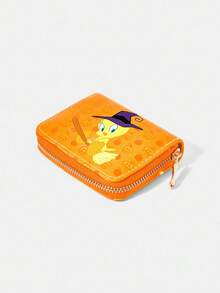 LOONEY TUNES X SHEIN 1pc Pumpkin & Duckling All-Over Print Minimalist Zipper Coin Purse For Women - Multicolor - View 6