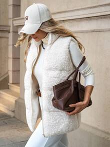 Solivie Women's Casual Solid Color Vest Jacket, Autumn/Winter