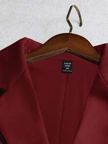 GlowEve CURVE Women's Contrast Color Sleeveless Vest Waistcoat Jacket - Red - View 3
