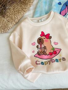 SHEIN Babygirl 可爱卡通图案长袖卫衣，百搭秋冬 - 彩色 - 查看 5