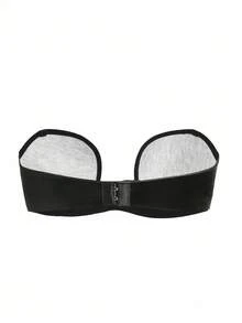 1pc Women's Solid Color Fashion Underwire Bra - Black - View 6