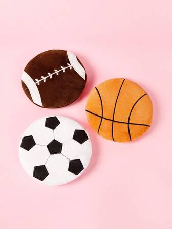 PETSIN 1pc Flat Ball-Shaped Large Pet Sound Toy – Plush Squeaky Toy For Dogs And Cats, Ball-Like Pet Chew Companion, Audible When Pressed For Fun Playtime