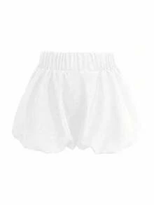 SHEIN 女士日常穿著實色休閒短褲 - 白色 - 查看 6