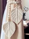 Cirelle Popular Leaf Pattern Curtain Tie Backs - Bohemian Tassel Holders For Window Decor