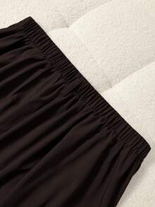 GlowEve CURVE Plus Size Women High-Waisted A-Line Skirt, Elegant For Commuting - Coffee Brown - View 5