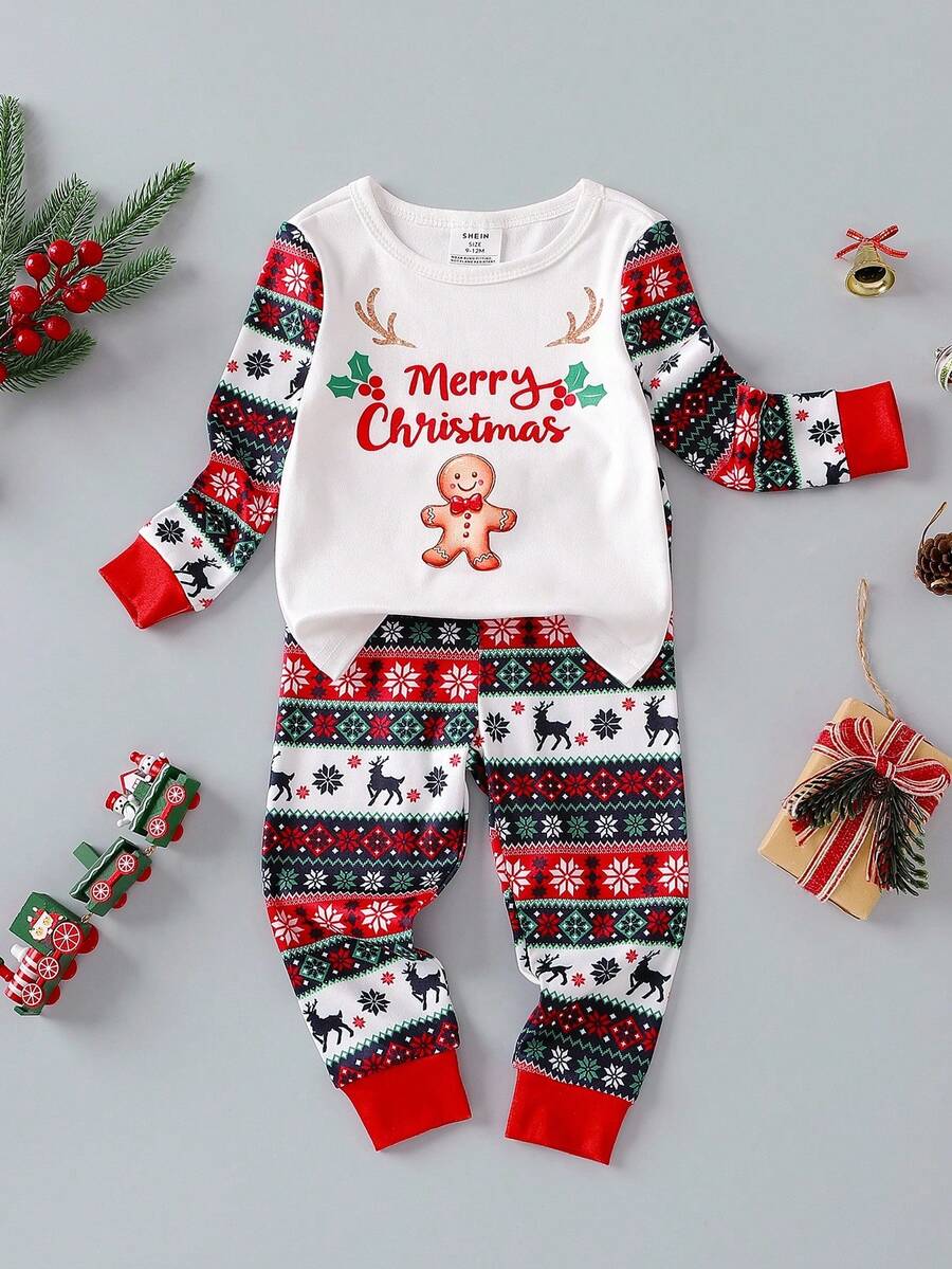 Uroczy różowy dzianinowy komplet piżamowy dla dziewczynek z długim rękawem i spodniami, 2 części