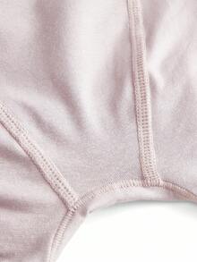 Ocili 休闲棉质简约舒适男友风短裤，带编织标志，舒适女式平角短裤，时尚秋季轻松舒适 - 紫色 - 查看 9