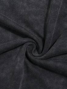 ROMWE MEN Street Life 男士印花宽松圆领无袖上衣，夏季 - 深灰色 - 查看 7