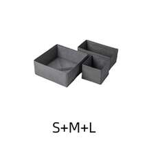 1/3/6 Pack Foldable Cloth Storage Box Closet Dresser Drawer Organizer Fabric Baskets Bins Containers Divider For Clothes Underwear Bras Socks Lingerie Clothing - Grey - View 6