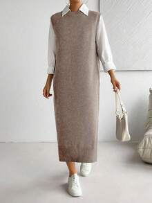 EMERY ROSE Váy dài đi làm đa năng, dễ phối đồ dành cho nữ - Màu nâu  Mocha - Xem 7