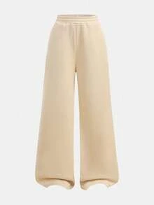 SHEIN Girlism 少女休闲街头风格必备基础百搭休闲宽松运动裤，杏色，适合秋季、冬季和返校季 - 杏色 - 查看 5