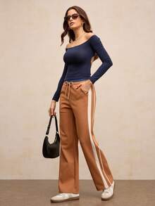 Activina Thermal-Lined Women's Waist Tie Side Stripe Sports Pants