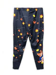 EMERY ROSE 可爱猫咪印花紧身裤，休闲松紧腰修身裤，女士服装 - 彩色 - 查看 2