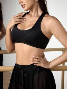 Menodora SHEIN Sport Menodora SHEIN Sport 性感半透明女士瑜伽运动胸罩 - 黑色 - 查看 6