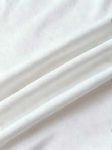 Teen Girls' White Knit Casual Minimalist Polka Dot Print Asymmetric Ruched Cropped Top, Suitable For Spring/Summer, Casual, Personalized Styling, Daily Wear Autumn Outfits , Easy Comfort Tops Suitable For Autumn/Winter Daily Wear,Street Style, Home Shirts For Teen Girl Off The Shoulder T Shirt Cute White Tops - White - View 6