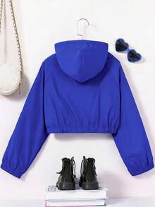 Tween-Mädchen Kapuzenjacke mit reflektierenden Streifen, die im Dunkeln leuchtet