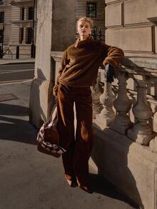 MUSERA 宽松桶形水洗牛仔裤，街头风，可爱优雅休闲性感，适合秋季、春夏等各种场合。 - 棕色 - 查看 2