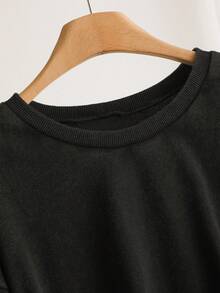 CosyJoli 加大码休闲长袖刺绣雪花水洗宽松圆领套头衫运动衫，女士秋装冬季 - 彩色 - 查看 5