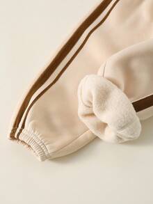 2pcs/Set Baby Boy Cute Beige Bear Graphic Long Sleeve Sweatshirt And Jogger Pants Tracksuit Set, Unisex Baby Clothes, Baby Winter Clothes - Multicolor - View 6