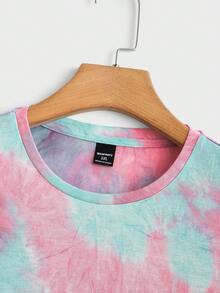 男士加大码 EASEVO 休闲扎染宽松长袖T恤，秋季款