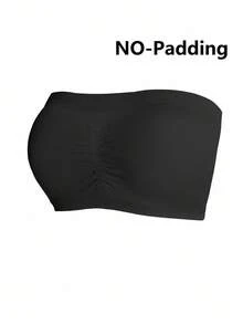 3 件套女士纯色褶皱抹胸文胸休闲内衣套装 - 彩色 - 查看 8